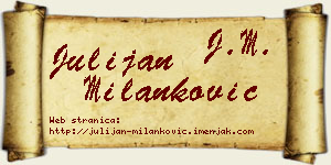 Julijan Milanković vizit kartica